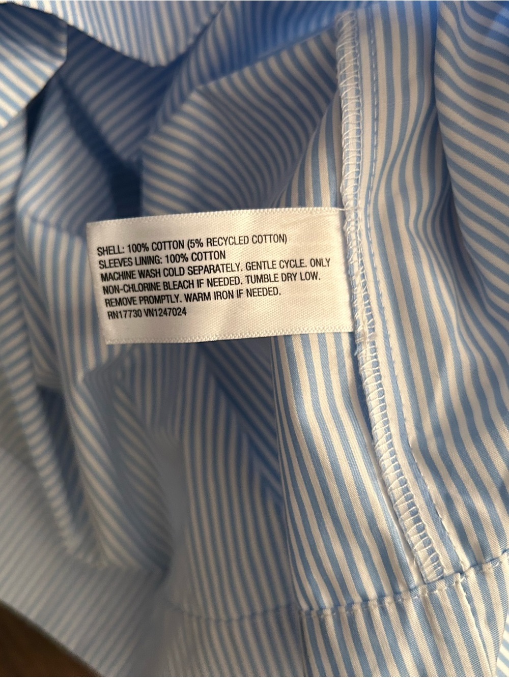 kate spade Blue and White Striped Bow-Front Puff Sleeve Blouse - Picture 10 of 12